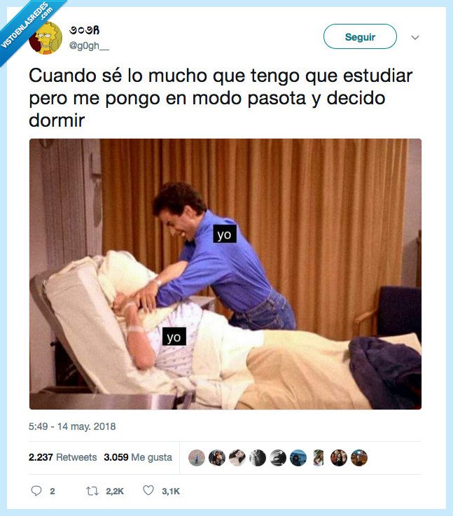 suspender,estudiar,dormir