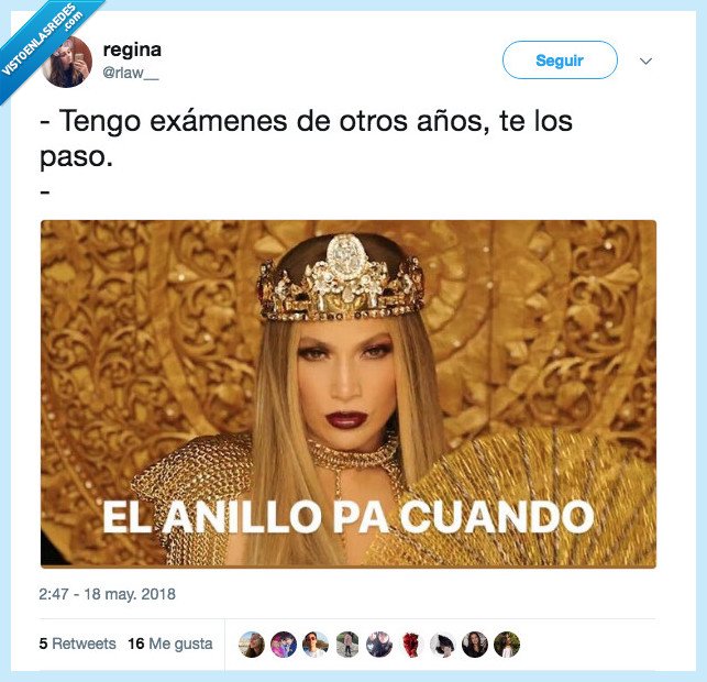 exámenes,el anillo,twitter,jennifer lopez