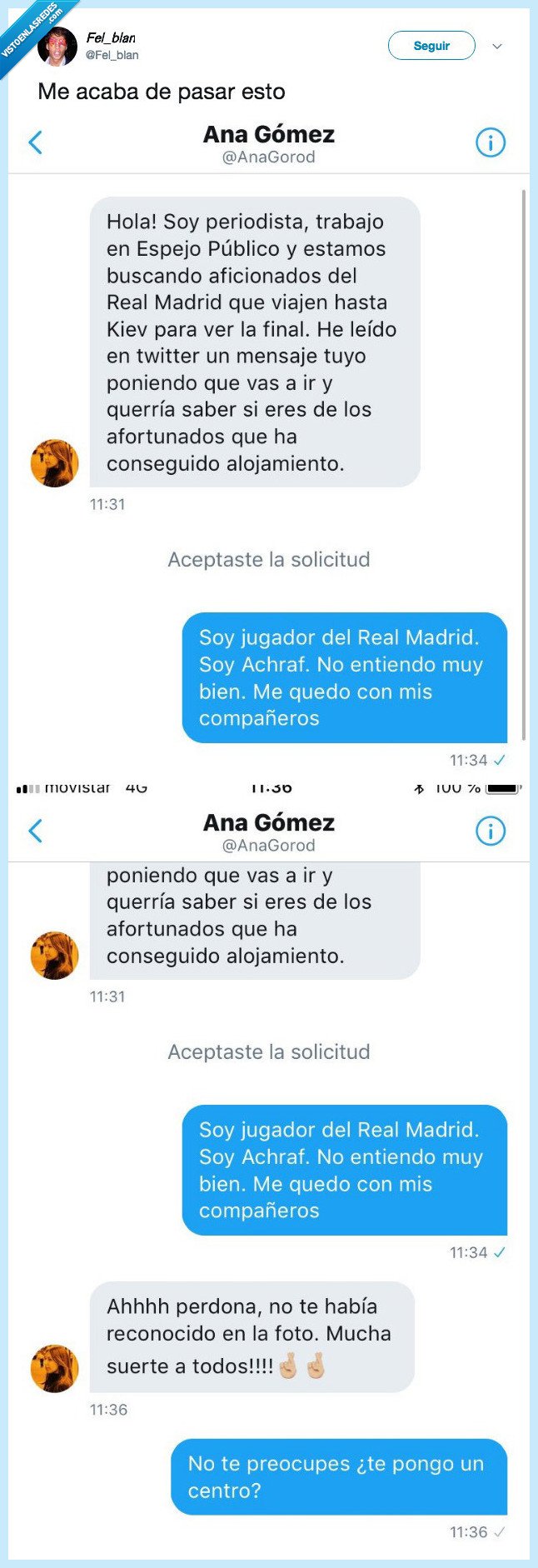 488670 - Una periodista de Espejo Público confunde a un Twittero con un jugador del Real Madrid, por @Fel_blan