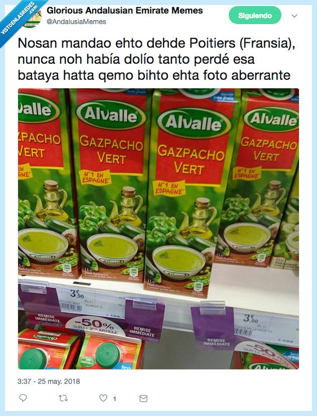 gabachos,gazpacho verde,el gazpacho alvalle no está tan malo aleh dale una oportunidad
