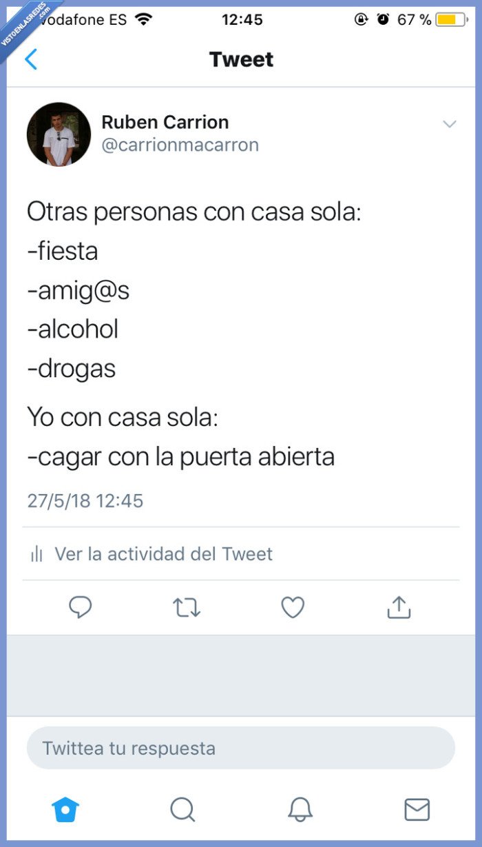 alcohol,cagar,Casa sola,fiesta,Twitter