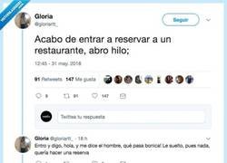 Enlace a Va a reservar restaurante para su cena de fin de curso y lo que le ocurre es digno de historia de Manuel Bartual, por @gloriartt_