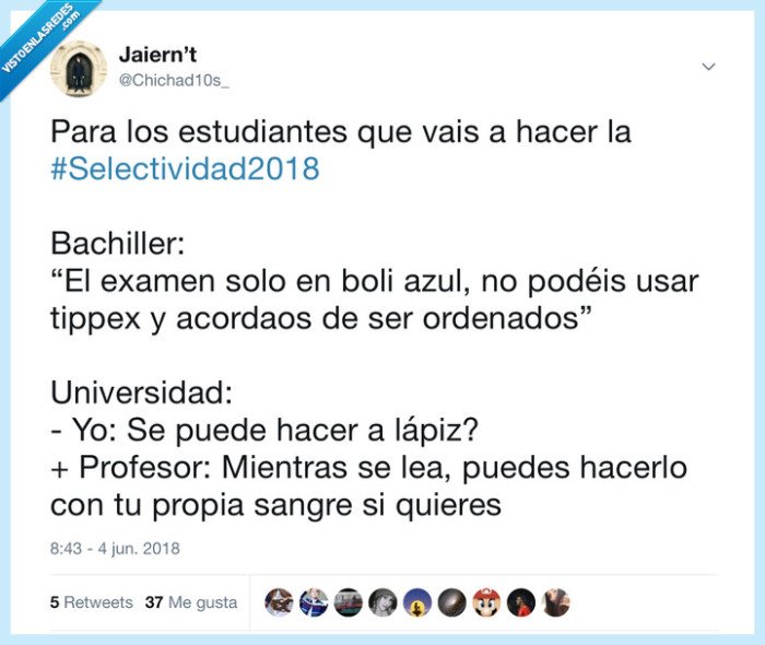 selectividad,2018,pau,examen,twitter,bachiller,universidad