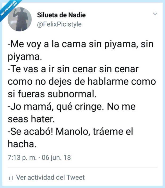 Piyama,pjama,cena,mamá