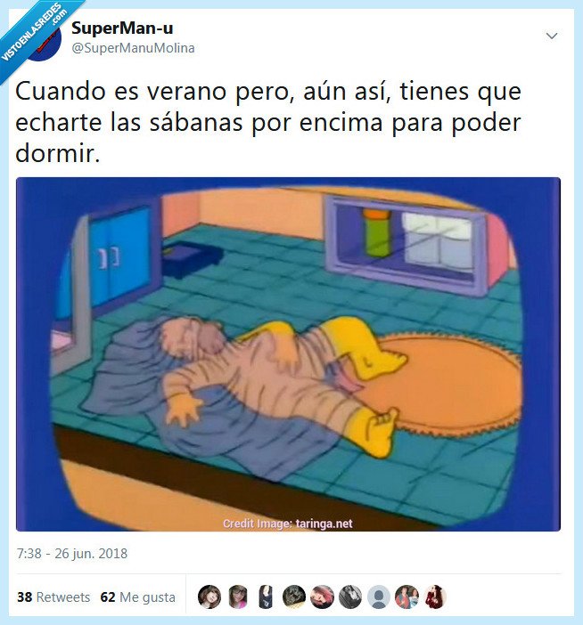 los simpsons,sábanas,verano,tapar,dormir
