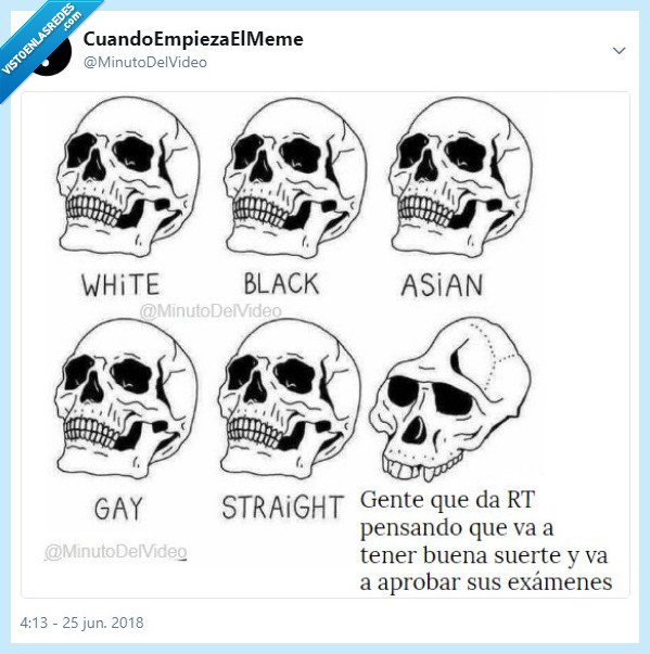 Calavera,gente,rt,buena suerte,minutodelvideo