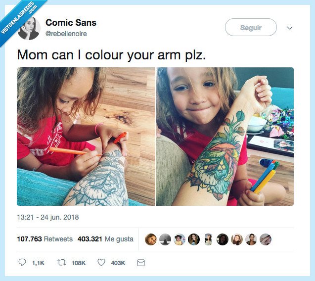 colorear,tatuaje,madre,niña