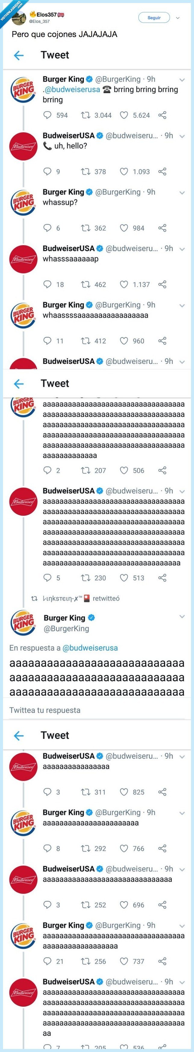 490621 - La absurda conversación entre los CM de Burger King y Budweiser, por @Elos_357