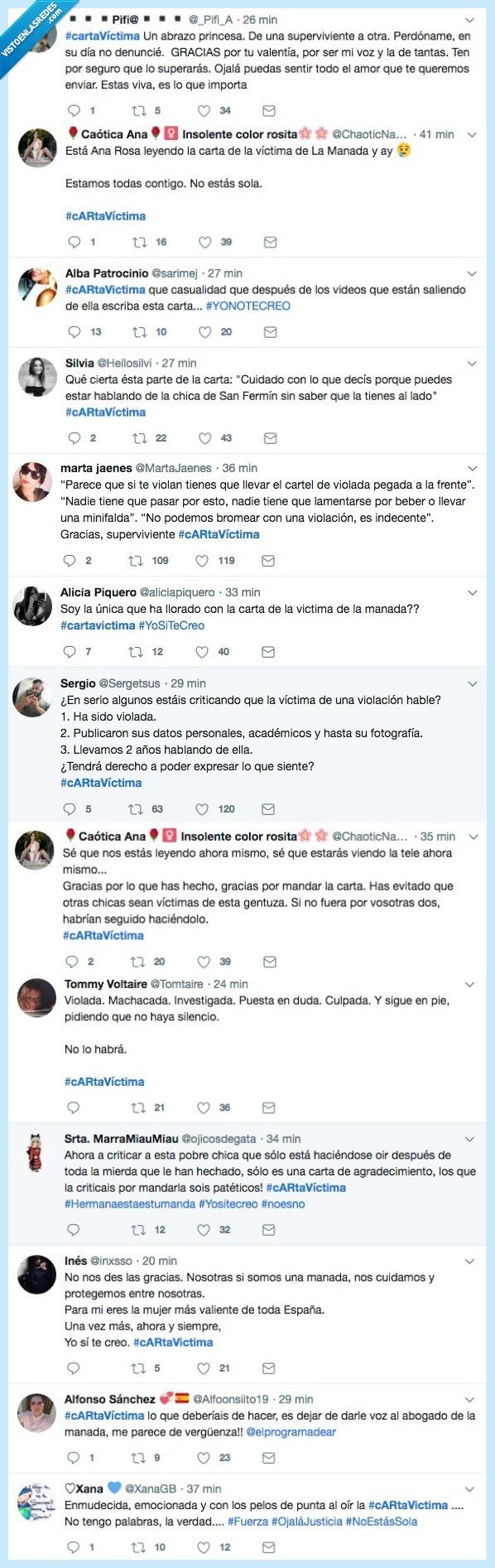 490635 - La víctima de la Manada ha enviado una carta sincerándose y las redes se han volcado con ella