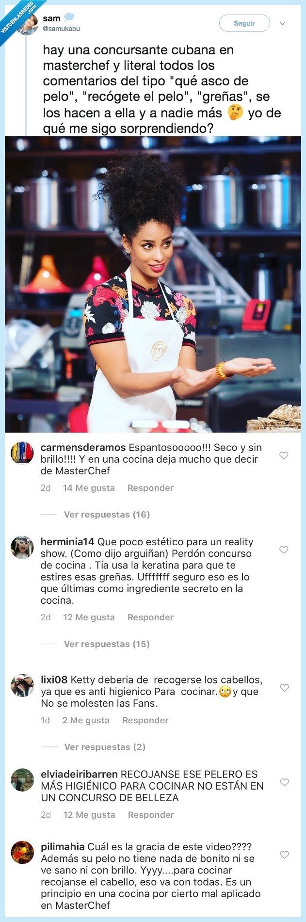 490753 - Instagram es el reflejo de la sociedad en la que vivimos hablando así de una concursante de MasterChef, por @samukabu
