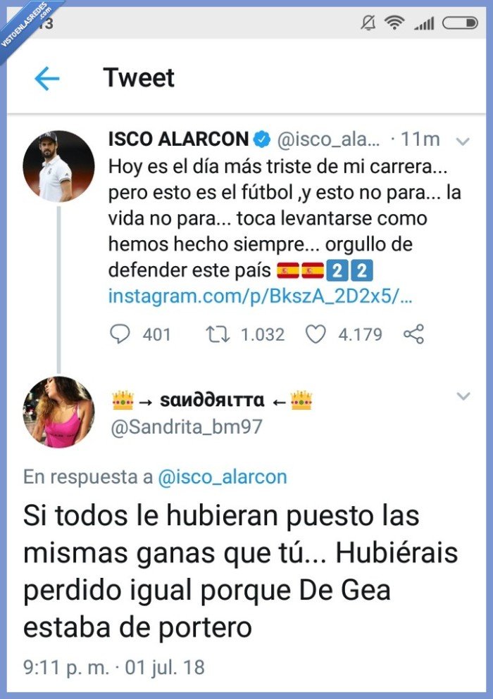 Twitter,DeGea,Mundial