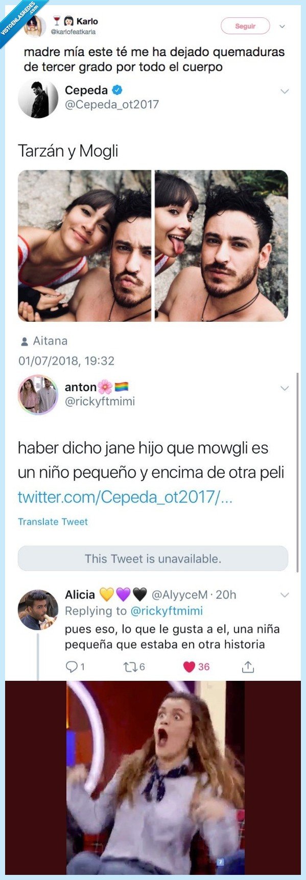 490930 - Cepeda sale escaldadito con esta contestación a un tuit con Aitana