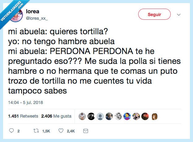 abuela,tortilla,comer