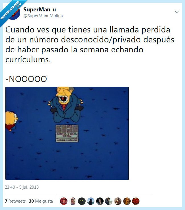 llamada perdida,currículums,número desconocido