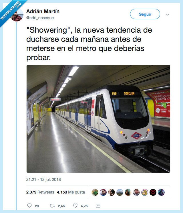 moda,ducharse,todos los dias,si coges el metro mejor