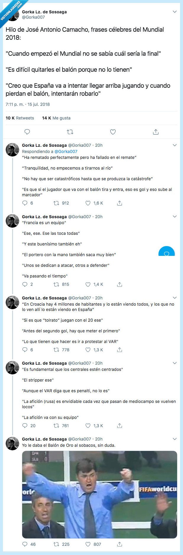 491637 - Si hay algo que nos ha gustado de este mundial han sido las frases de Camacho, por @Gorka007