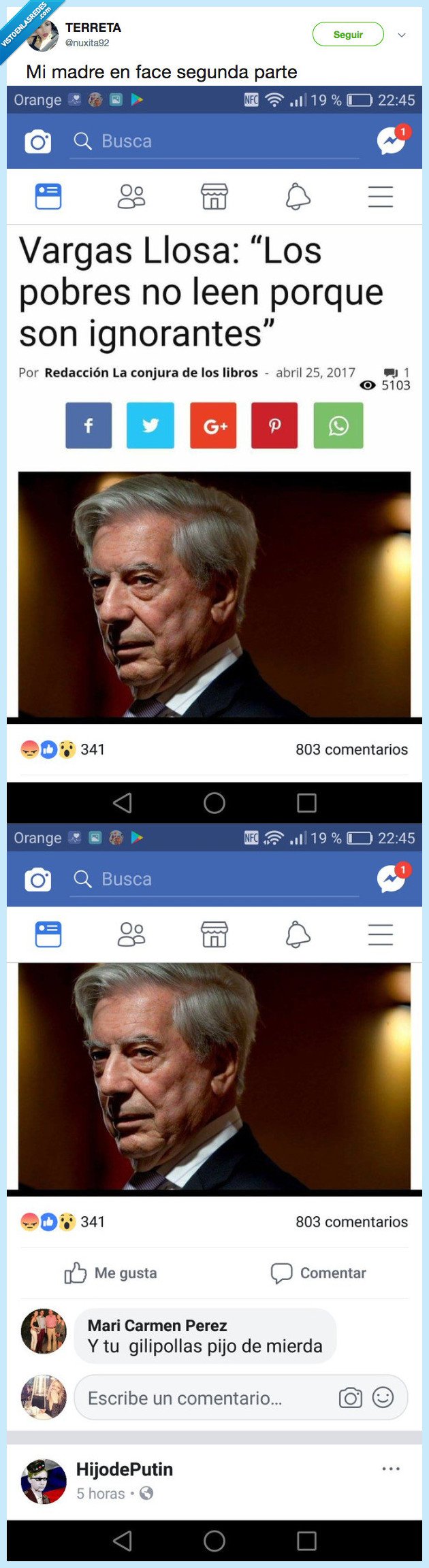 hijo,vargas llosas,face,segunda parte