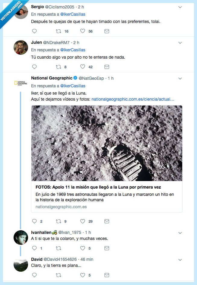 492023 - Iker Casillas la lía poniendo en duda que el hombre pisó la Luna y se ríen de él en su cara