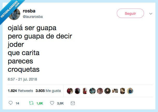 croquetas,piropo,caracroqueta,ya no ere culo ahora croqueta