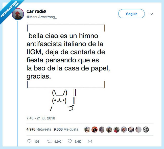 conejo,bella ciao,casapapel
