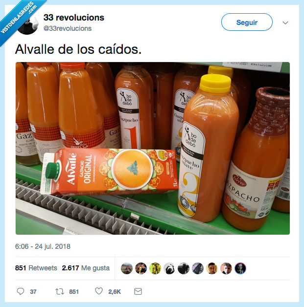 comparar al gazpacho con el valle de los caidos no,pero es de bote no es tan crimen