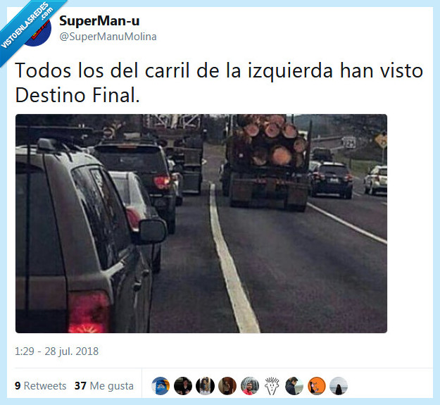 carril,destino final,troncos