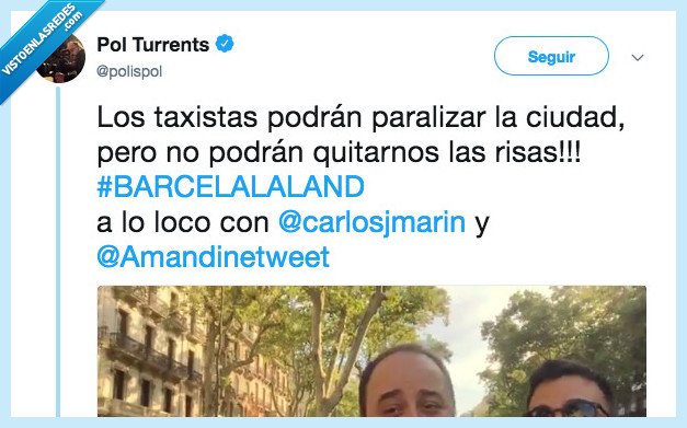 492453 - Aprovechando la huelga de Taxis recrean la escena de Lalaland y sacan una sonrisa a más de uno,