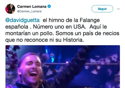 492593 - Esto ha pasado: Carmen Lomana se ha tragado un fake de David Guetta pinchando el himno de la Falange y nos morimos por dentro de la risa