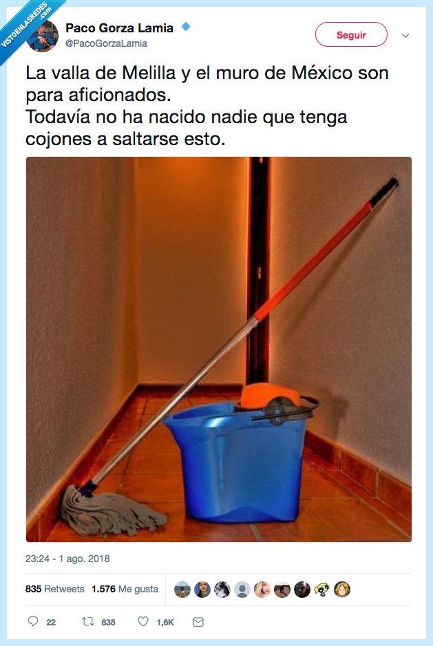 reír,muro,pasar,fregona