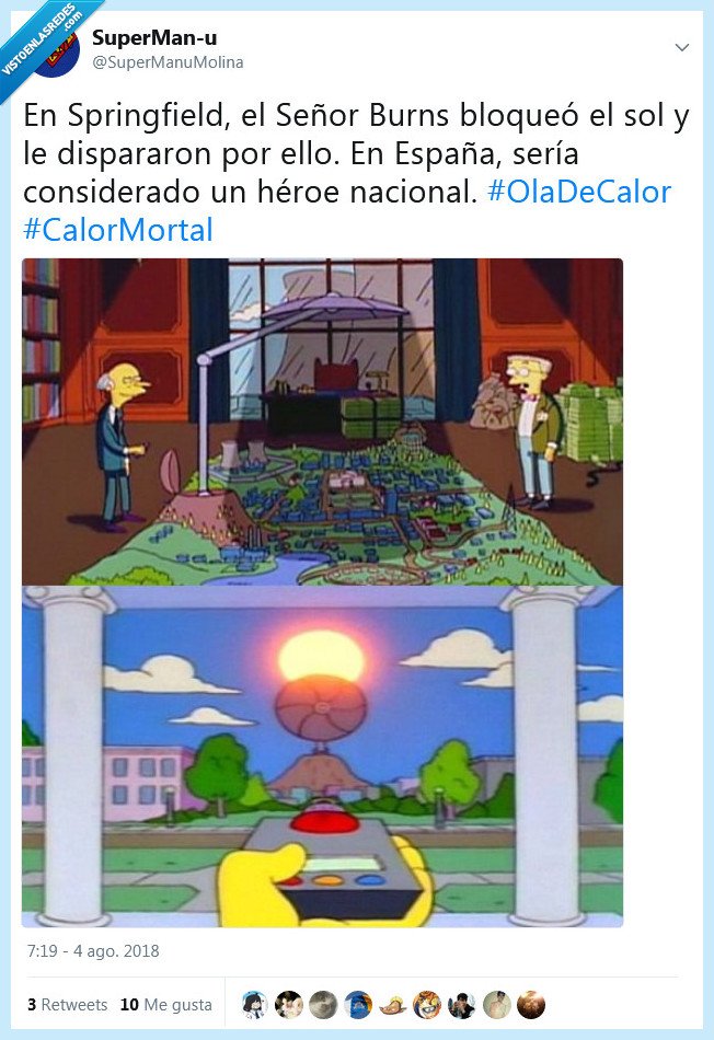 ola de calor,springfield,los simpson,españa,héroe nacional