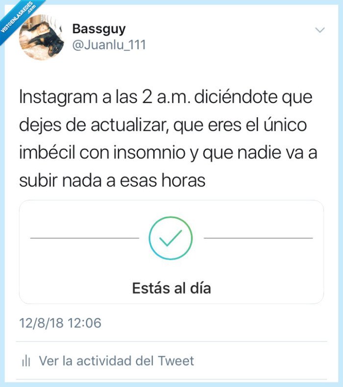 Instagram,twitter,insomnio,al día,mensaje