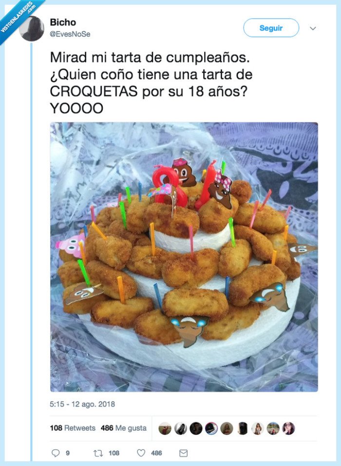 tarta,cumpleaños,croquetas