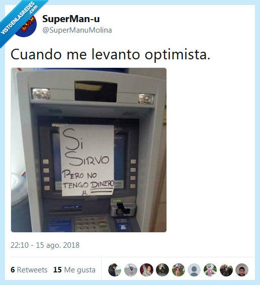 cajero,optimismo,dinero,servir