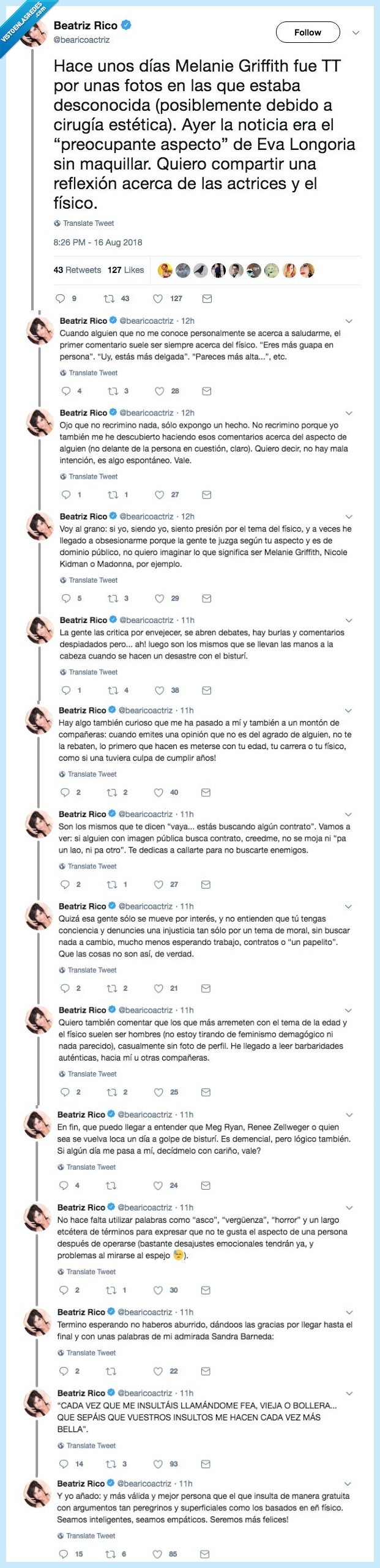 presión social,beatriz rico,físico,cirugías,juventud