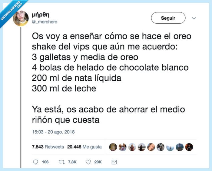 larecetamásricadelmundo,oreoshake,casero,medaalgo,ahoramismolopruebo