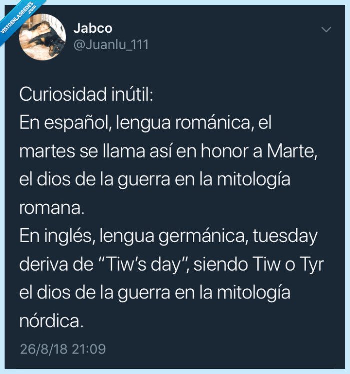 Roma,marte,dios,guerra,tyr,español,ingles,dato,estupidez