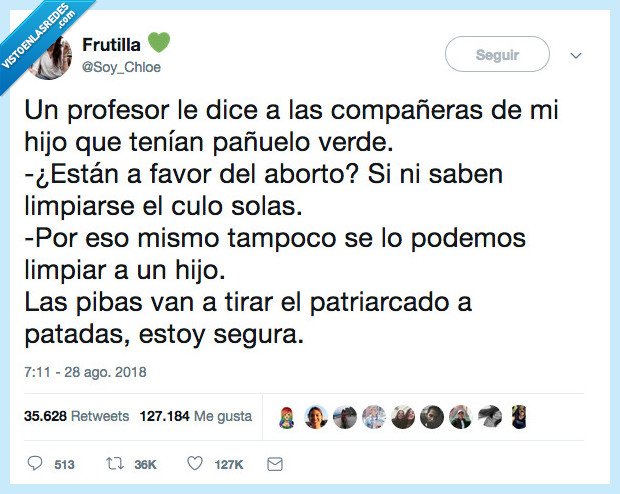 razón,profesor,pañuelo verde