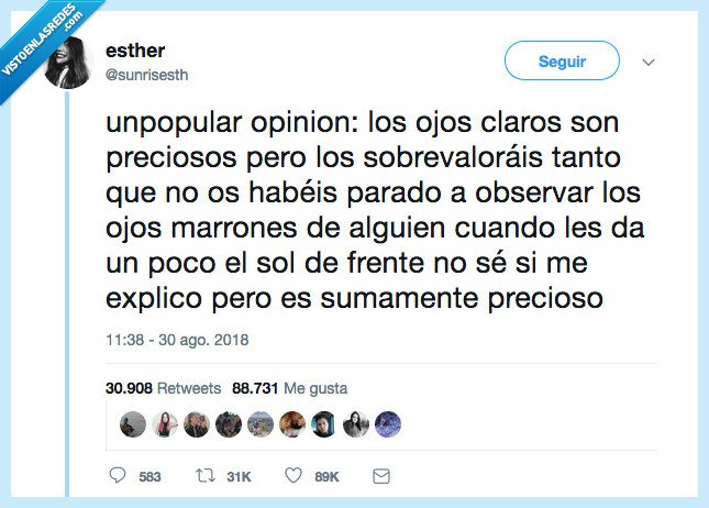 ojos marrones,preciosos,pasada