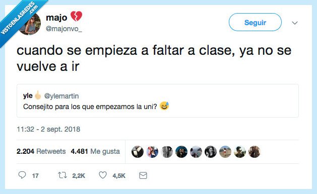 consejo,importante HAY QUE IR A CLASE