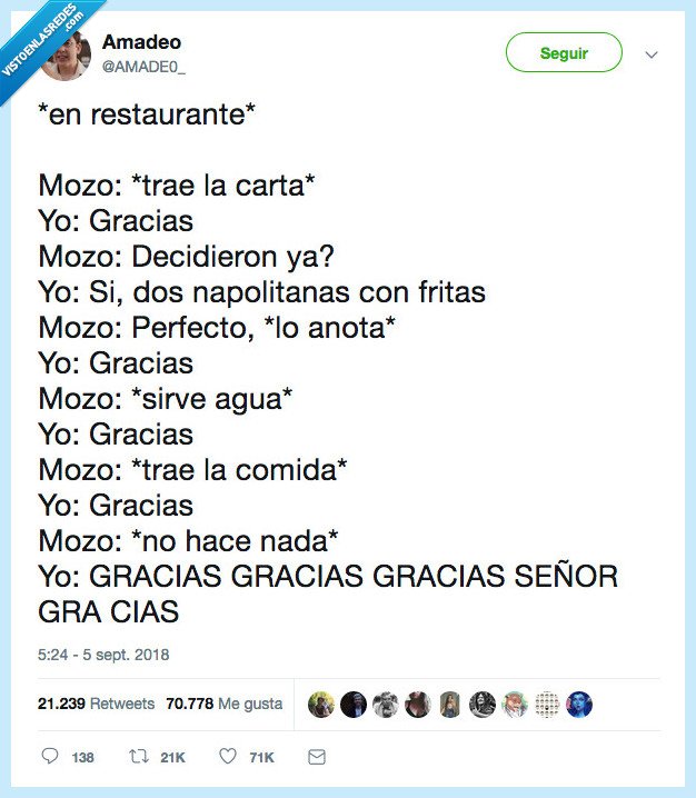 gracias,restaurante,mozo