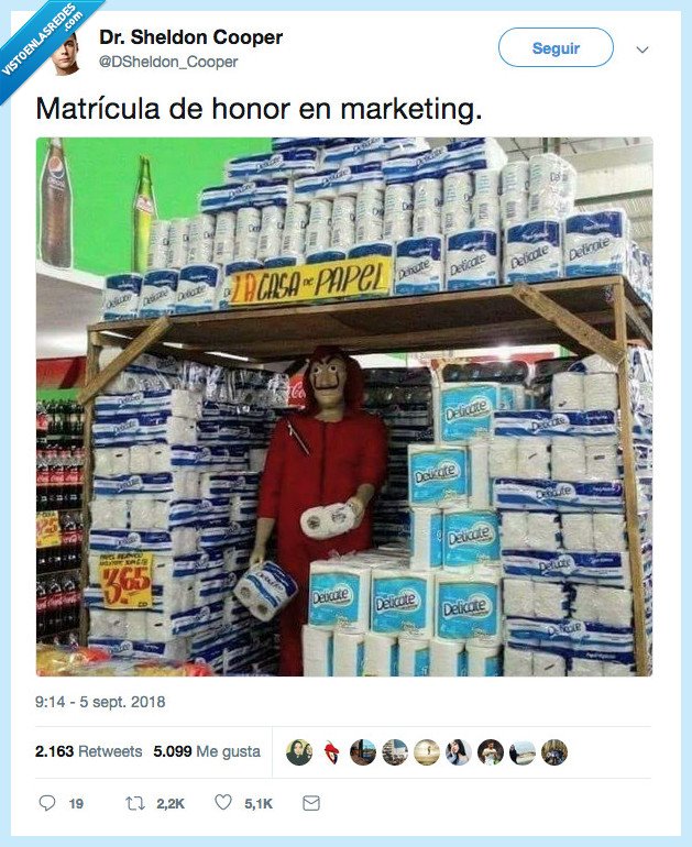 casa de papel,marketing,matricula de honor