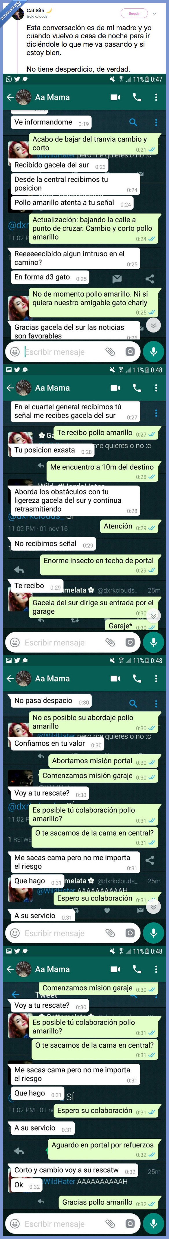 madre,hija,conversación vuelta a casa