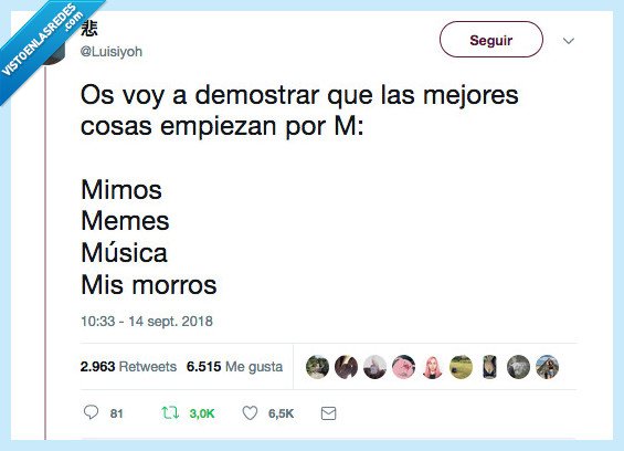 m,todo lo bueno empieza por m