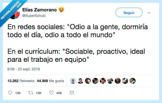 cv,poner,verdad,odio a todo el mundo