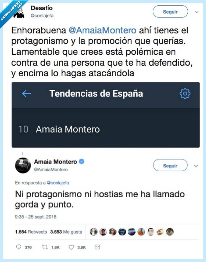 497468 - El beef del siglo: Malú llama gorda a Amaia Montero y ésta carga contra todo en Twitter