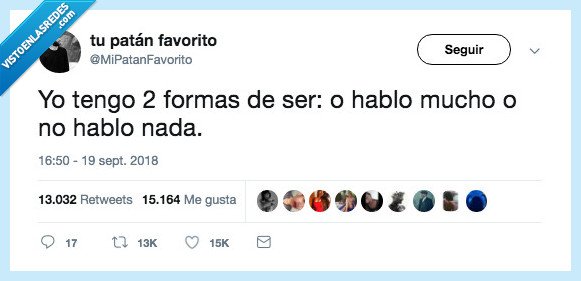 si estoy nerviosa me callo,cuando todo ok hablo,así soy yo e imagino que mucha gente