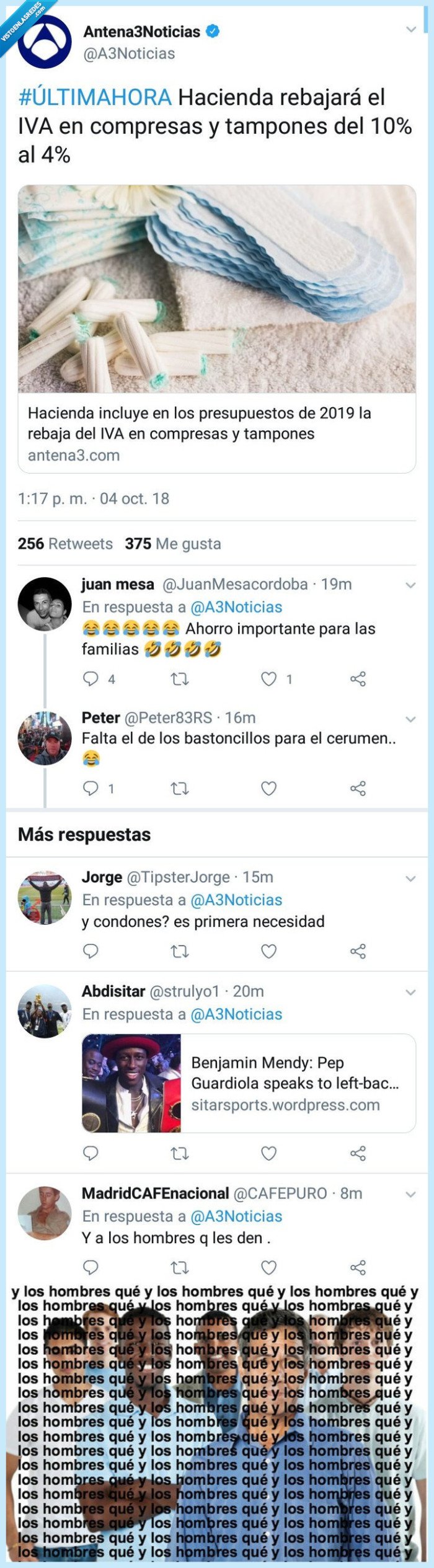 tampones,hacienda,rebajar