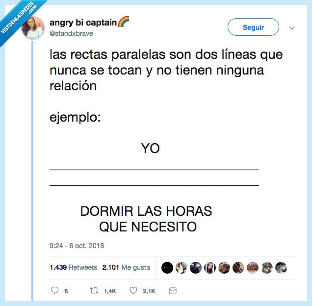 recta paralela,tocar,dormir