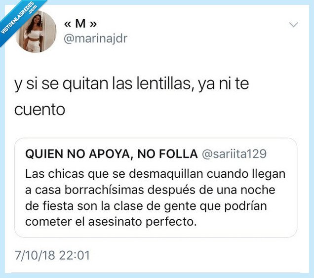 twitter,maquillaje,lentillas,meme,fiesta,borracha,alcohol