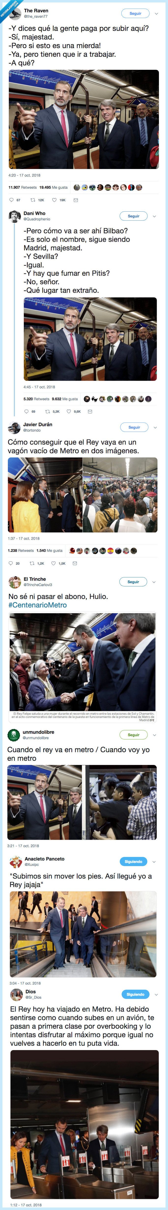 499385 - Paren las rotativas: El Rey Felipe ha pillado el metro para ir a currar y los memes han empezado a llover